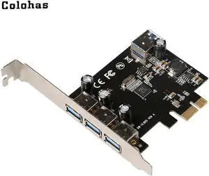5Gbps PCI Express Controller Card PCI-E to 3 External & 1 Internal USB 3.0 Type A Female Ports Expansion Card HUB for Desktop PC