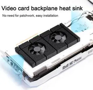 Aluminum GPU Backplane Radiator For RTX 3090 3080 3070 Series Graphics Card Backplate Memory VRAM Heatsink Cooling Fan PWM With 0.5mm Laird Tflex 600 Thermal Pad