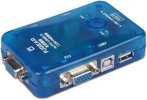 2 Ports USB KVM Auto Switch Selector Two In One Out Vga Hotkey Switch 2 Hosts Share A Set Of Mouse And Keyboard Display FJ-102UK