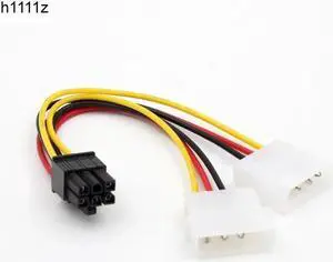 5pcs/lot Dual 4 Pin to 6 Pin Molex PCI E External Graphics Card Power Cable Converter Adapter
