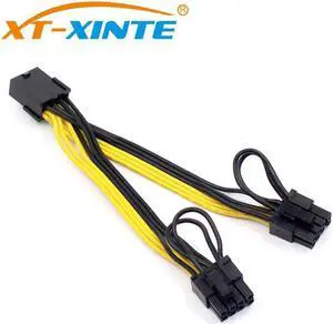 PCI-E PCIE 8p Female to 2 Port Dual 8pin 6+2p Male GPU Graphics Video Card Power Cable Cord 18AWG Wire
