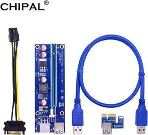 VER009S 60CM PCI-E Riser Card 009S PCIE 1X to 16X Extender with LED 6Pin Molex Power Cord USB 3.0 Cable for BTC Miner VER009S 60CM PCI-E Riser Card 009S PCIE 1X to 16X Extender with LED 6Pin Molex Power Cord USB 3.0 Cable for BTC Miner