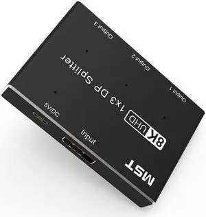 1.4 1x3 Splitter 8K@30Hz 4K@144Hz MST SST Hub Multi Monitor Splitter Adapter DP Splitter With Extended Display and Mirror Mode