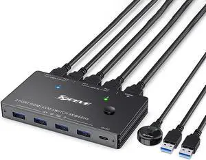 8K Dual-port DP USB KVM 2x1 Displayport KVM Switch 4K@144hz 2-port USB KVM 8K Displayport 1.4 Switch KVM mouse&keyboad supported