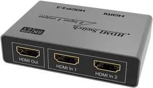 HDMI 2.1-compatible 2 in 1 out Ultra speed 8k@60Hz and downward Switch adapter With switch button For HDTV Projector