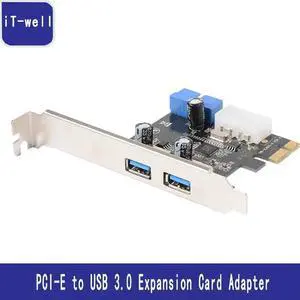 PCI-E USB 3.0 Card 2 Ports 5Gbps PCI-E to USB 3.0 Expansion Card Adapter for Win XP/7/8/10 PCI-E USB 3.0 Card 2 Ports 5Gbps PCI-E to USB 3.0 Expansion Card Adapter for Win XP/7/8/10
