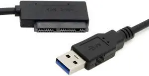 Aomoproing FVH USB 3.0 to Micro SATA 7+9 16 Pin 1.8" 90 Degree Angled Hard Disk Driver SSD Adapter Cable 10cm U3-382