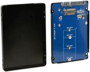 Aomoproing B+M Key Socket 2 M.2 NGFF (SATA) SSD to 2.5 SATA Adapter Card Adapter with Black Metal Case