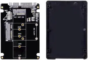 Aomoproing Combo M.2 NGFF B-key & mSATA SSD to SATA 3.0 Adapter Converter Case Enclosure with Switch