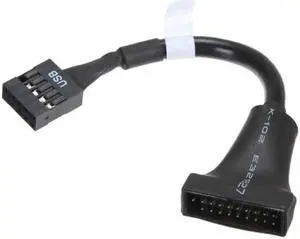 Aomoproing USB 2.0 9Pin Motherboard Housing Male to USB 3.0 20pin Header Device Female Cable