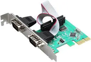 DIEWU 2 Port RS232 RS-232 Serial Port COM to PCI-E PCI Express Card Adapter Converter WCH CH382L