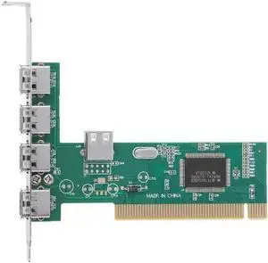 PCI-E High Speed 480Mbps VT6212 USB 2.0 to 5 Ports Expansion Card Industrial Control PCI Express Adapter Card Riser Card PCI-E High Speed 480Mbps VT6212 USB 2.0 to 5 Ports Expansion Card Industrial Control PCI Express Adapter Card Riser Card