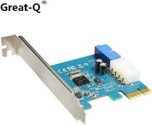 PCI-E Expansion External to Internal 20pin Header PCIe Card 4pin IDE Power Connector NEC720200 Chip with 4p power