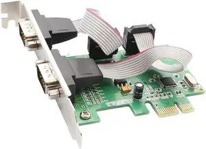 PCIe PCI-E PCI Express to Dual Serial DB9 RS232 RS-232 2 Port Expansion Controller Card Adapter