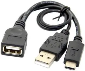 Aomoproing USB-C Type-C USB 3.1 to USB 2.0 Female OTG Data Cable with Power for Cell Phone & Tablet & Laptop & Macbook Pro