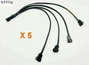 5PCS 30cm Black Braid Cable Splitter One 4 Pin Female Connector Splits to Four 4pin Male Connectors for PWM 3/4 Pin Computer Fan 5PCS 30cm Black Braid Cable Splitter One 4 Pin Female Connector Splits to Four 4pin Male Connectors for PWM 3/4 Pin Computer Fan