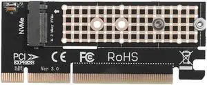 PCI-E M.2 NVMe SSD to PCI-E 3.0 16x M Key Port Adapter HDD Extender Expansion Card Connector Extender Converter Board Black
