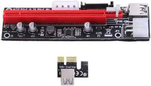 PCI-E Riser Card PCI Express 1X to 16X Graphics Card Extender 4/6/15pin Interface Power Adapter Board for BTC ETH/ETC Mining