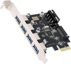 4 Ports PCI-e to USB 3.0 Expansion Adapter Card PCI Express Controller Hub for Desktop PC With 4 Pin/15 Pin Power Connectors