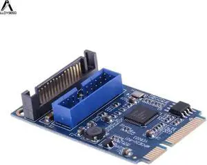 Mini PCI-E to 19-Pin USB 3.0 5Gbps Dual SATA USB3.0 Port Expansion Card Adapter Converter for PC Computer