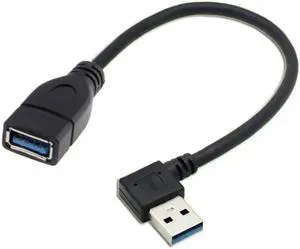 Aomoproing FVH Left Angled USB 3.0 Type-A Male to USB 3.0 Type-A Female Extension Cable 20cm 5Gbps 90 Degree U3-036-LE