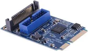 Adapter Mini PCI-E to 19-Pin USB 3.0 5Gbps High-speed transmission Dual SATA USB3.0 Port Expansion Card Adapter Converter