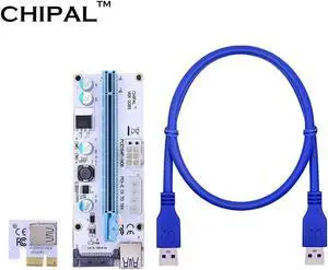 Upgrade 0.6M VER008S PCI-E 1X to 16X Extender PCIE Riser Card with 4pin 6pin SATA Power Interface for BTC Miner Mining Upgrade 0.6M VER008S PCI-E 1X to 16X Extender PCIE Riser Card with 4pin 6pin SATA Power Interface for BTC Miner Mining