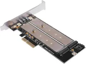 M.2 NVMe SSD NGFF TO PCIE adapter B Key+M Key interface card with 7pin SATA Cable add on card for 2230-2280 Size m2 ssd