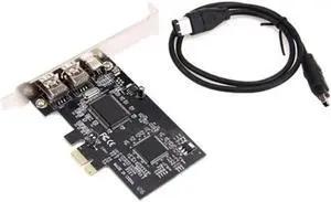 3 Port PCI Express PCI-E FireWire 1394a IEEE1394 External Controller Card For Windows XP/Vista/7 32/64 bit With Firewire Cable