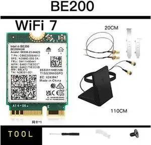 New Wi-Fi 7 Intel BE200 Bluetooth 5.4 Wifi Card BE200NGW 2.4/ 5/ 6 GHz 5.8 Gbps For Windows 10/11 PC Laptop