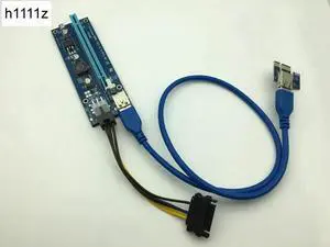 PCI-E Express 1x to 16x Powered Extender Riser Adapter Card USB 3.0 Cable 60cm PCIe Riser Card for Bitcoin BTC Miner Mining