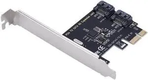 PCI-E PCI Express to SATA 3.0 Extension Card with Bracket 2-Port SATA III 6Gbps Expansion Adapter Boards for Computer chassis