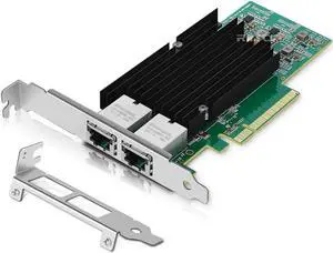 10Gb Dual LAN Base-T PCI-e Network Card, Intel X540 Controller, 10Gbps Ethernet Adapter, 2 * 10Gbe RJ45 Port , Support Windows/Windows Server/Linux/Vmware/ESX