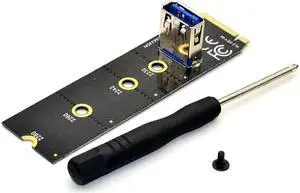 2pcs NGFF to PCI E Riser Card M2 to PCIe Expansion Card Convertor USB 3.0 Extender Adapter for Graphics Cards BTC Mining Miner