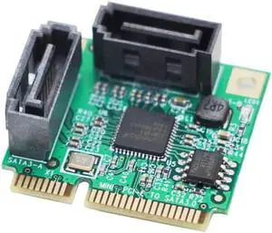 Mini PCI-Express SATAIII 3.0 6Gbps ASM1061 Controller Card Mini PCIE 2-port SATA 3.0 Expansion Card Adpater Adaptador for HDD