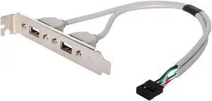 Aomoproing PCI USB 2.0 A type Female Screw to Motherboard 9p header cable with bracket U2-142