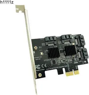 PCI-E PCI Express to SATA 3.0 Extension Card with Heat Sink 4Port SATA III 6Gbps Expansion Adapter Board for PC Computer Chassis