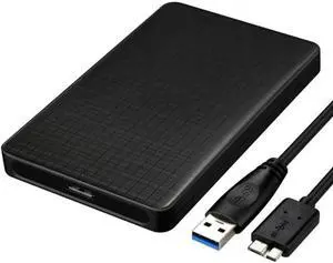 Aomoproing 2.5 Inch Sata 22pin 7+15 SSD to USB 3.0 External Hard Disk Enclosure for Laptop & PC & Macbook U3-191