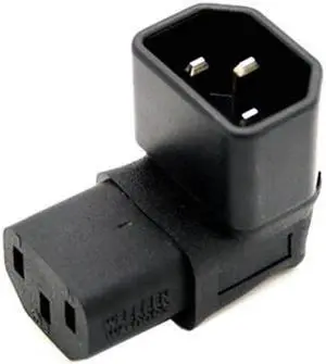 Aomoproing IEC Male C14 to Up Direction Right Angled 90 Degree IEC Female C13 Power Extension Adapter