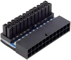 Aomoproing ATX 24Pin Female to 24pin Male 90 Degree Power Adapter Mainboard Motherboard for Desktops PC Supply