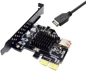 Aomoproing USB 3.1 Front Panel Socket & USB 2.0 to PCI-E Express Card Adapter for Motherboard UC-136