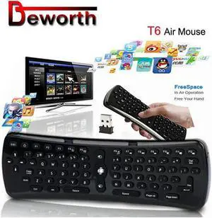 Aomoproing 2.4GHz 6 Axis Gyroscope Fly Air Mouse Keyboard Wireless T6 Mini Keyboard Remote Control VS T3 MX3 I8 for S912 S905 OTG TV Box