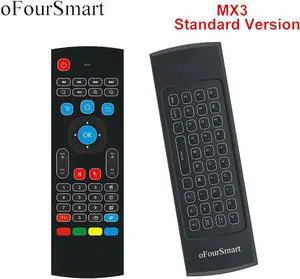 Aomoproing Updated 2.4G Fly Air Mouse MX3 Wireless Remote Control Wireless Qwerty Keyboard for Smart TV TV box T95Z Plus/X96 mini Projector