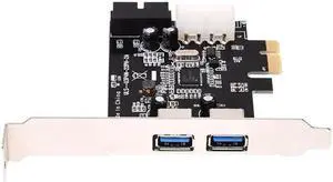 Super Speed 2-Port USB 3.0 PCI-E PCI Express 19-pin USB3.0 15-pin SATA Connector Low Profile