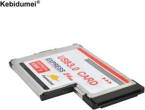 2 Port USB3.0 PCI Express Card Adapter 5Gbps Dual 54mm Slot ExpressCard Converter with SATA Driver USB Cable For Laptop Notebook