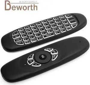 Aomoproing C120 Backlight Fly Air Mouse Wireless Game Keyboard Rechargeable 2.4GHz Universal Smart Controle Remote for Android TV Box PC