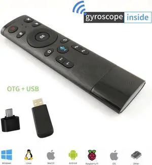 Aomoproing Kfun Air Mouse Wireless 2.4G Gyroscope Remote Control For Android Smart Mini PC/TV BOX PC Android Windows Mac OS Linux