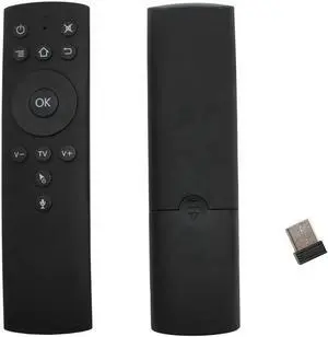 Aomoproing 2.4GHz Fly Air Mouse Wireless Remote Control w/ Voice Control 6-axis Motion Sensing IR Learning with USB Receiver for TV Box