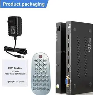 2X2 HDMI Seamless Splicer 4K HDMI VGA TV Video Processor Splicer 1X2 1X4 1X3 HDMI Splicing Matrix Splitter 180° Flip Rotation - Regular version