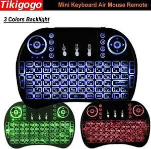 Aomoproing Tikigogo Russian English Spanish Backlit i8 Backlight Wireless mini keyboard air mouse remote control for Android Smart TV Box